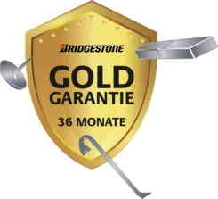 Bridgestone Gold Garantie Schild Gefahr